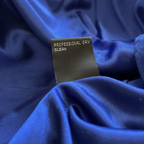 AIDAN MATTOX Royal Blue Flowy Lined Ruffle Grecian Style Maxi Dress Womens Sz 2 - Picture 8 of 8